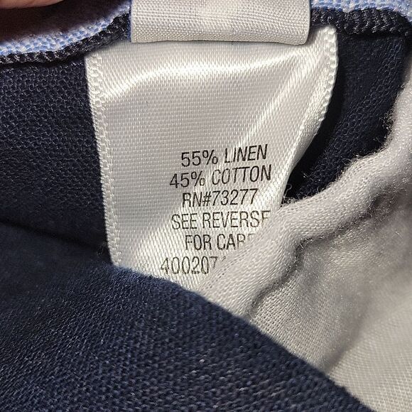 Croft & Barrow Linen Blend Flat Front Shorts 36 NWT 8.5 in Inseam Navy - Picture 7 of 7